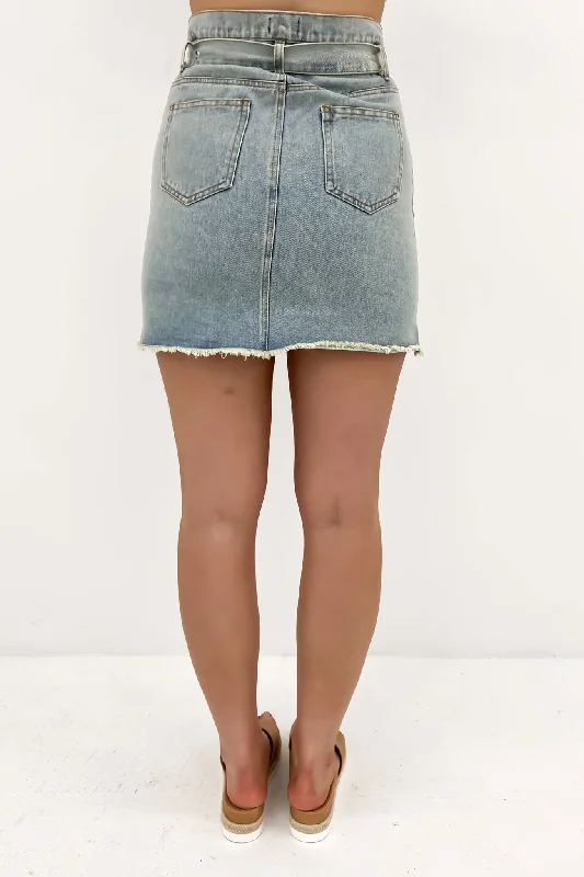 Dash Denim Mini Skirt Light Blue