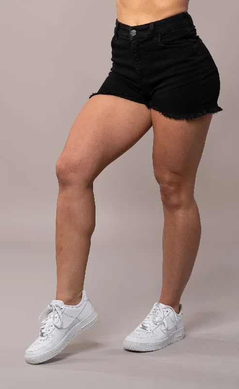 Womens Fitjeans Shorts - Black