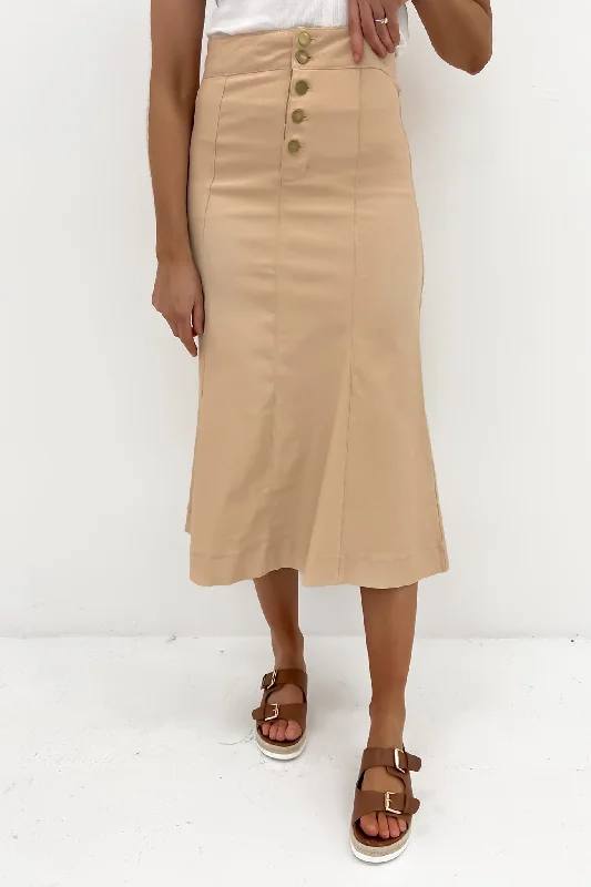 Halsey Midi Skirt Sand