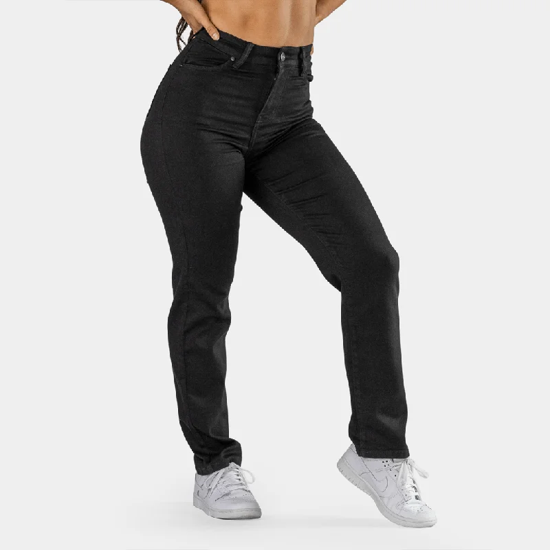 Impact High Waist Straight Leg Jeans - Black