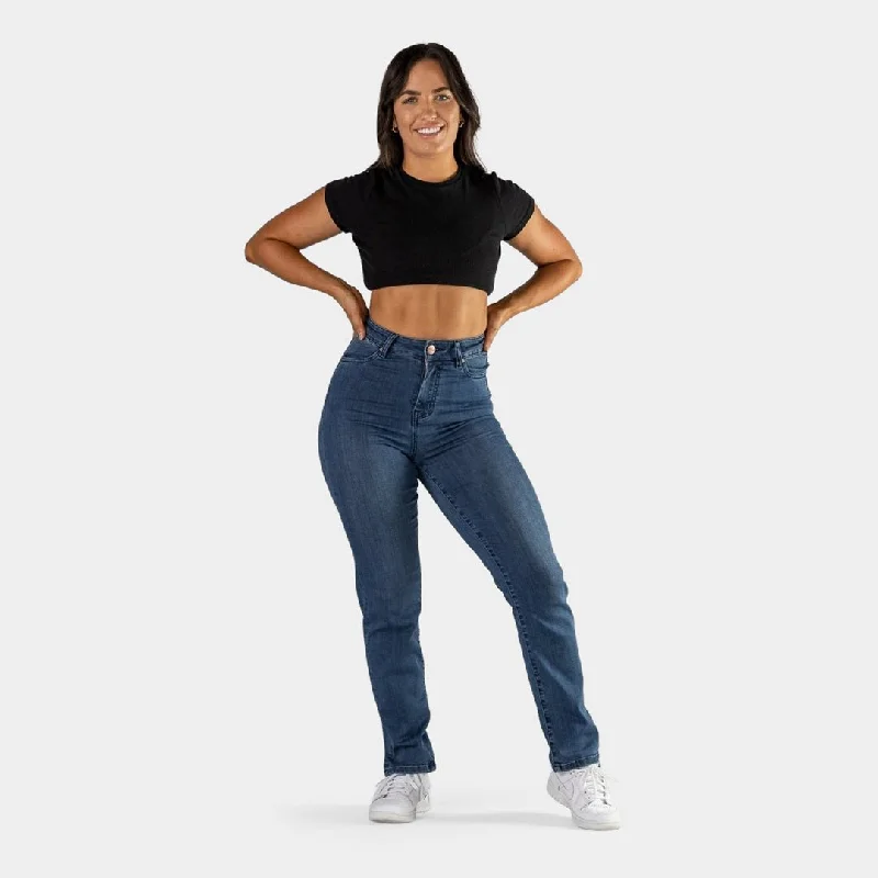 Impact High Waist Straight Leg Jeans - Indigo