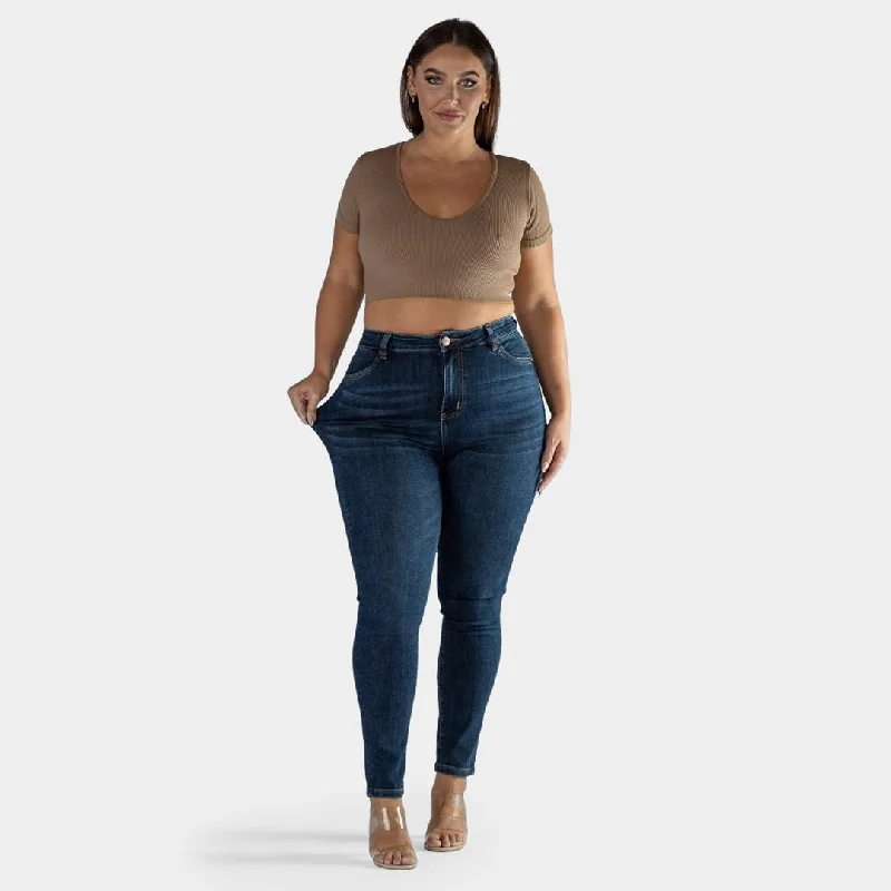 Impact High Waisted Skinny Jeans - Deep Indigo