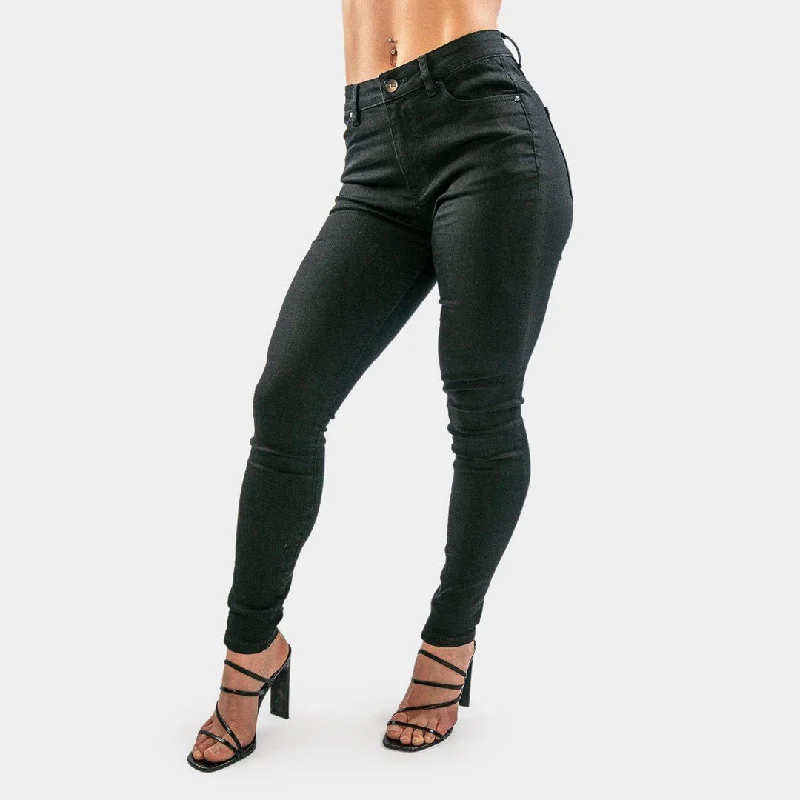 Impact Mid Rise Skinny Jeans - Black