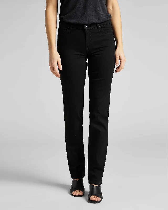 Lee Marion Straight Womens Jeans - Black Rinse