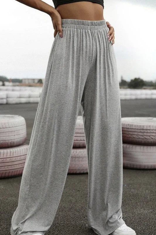 Solid Wide Leg Sweatpants