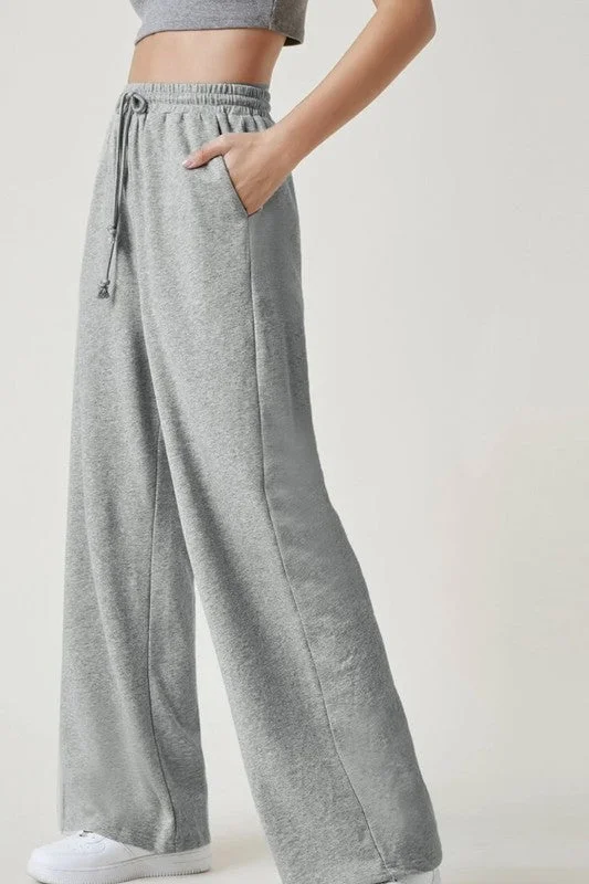 Wide Leg Drawstring Waist Pants