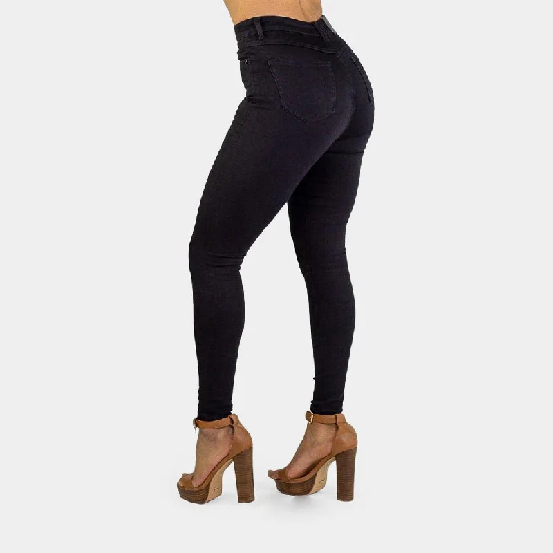 Impact High Waisted Skinny Jeans - Black