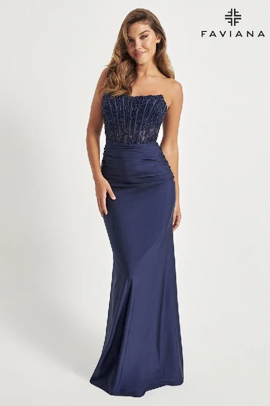 Faviana Corset Bodice Prom Dress 11081