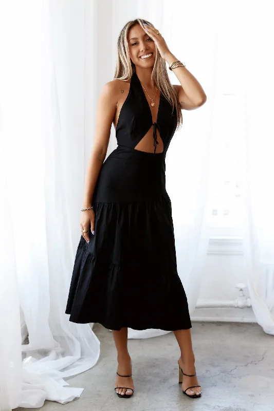 HELLO MOLLY Happy Times Maxi Dress Black