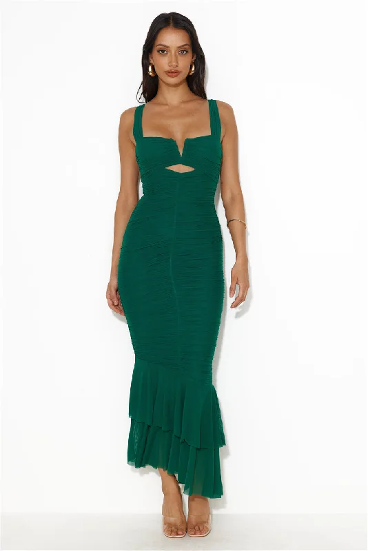 Party Pal Maxi Dress Forest Green