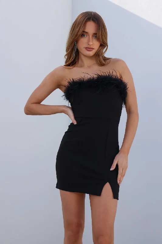 Soft Glam Mini Dress Black