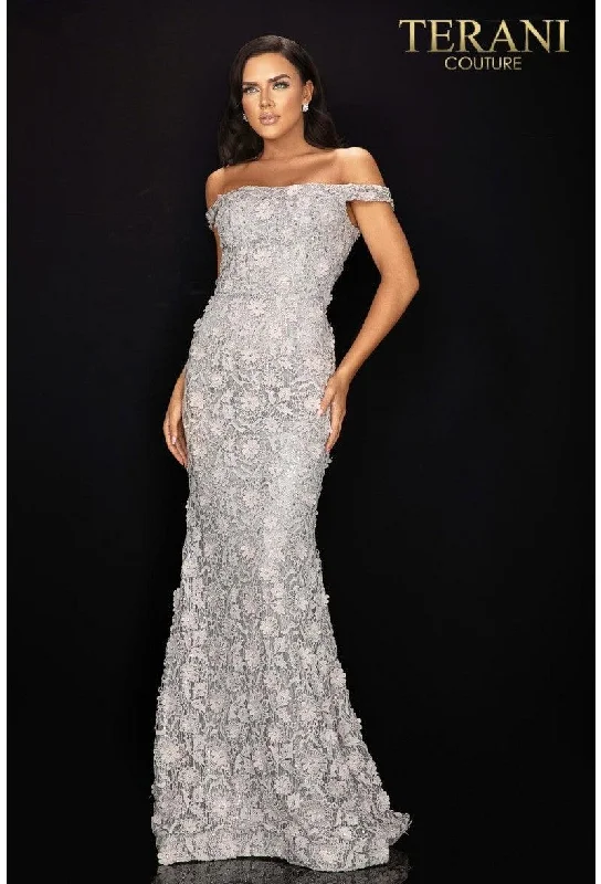 Terani Couture 2011E2058 Off Shoulder Long Evening Gown