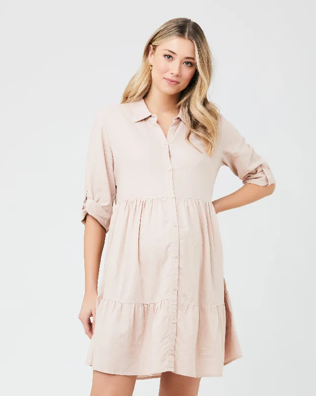 Adel Linen Dress Peachy Pink