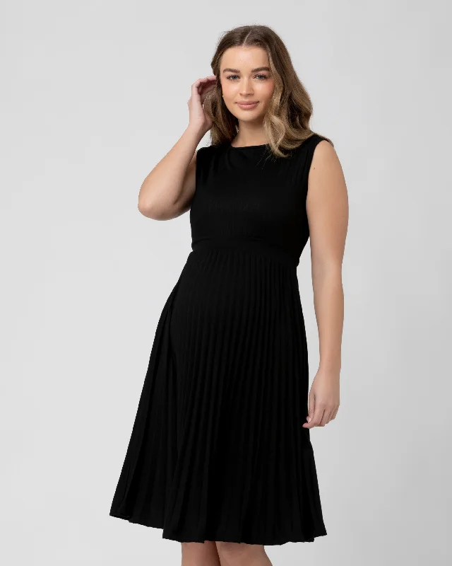 Knife Pleat Dress Black