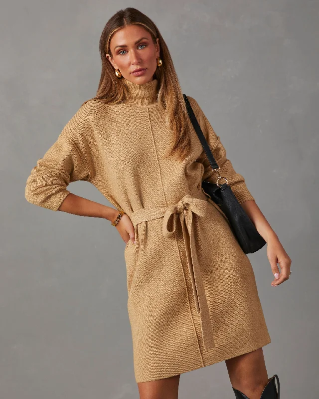 Marsella Tie Waist Mini Sweater Dress