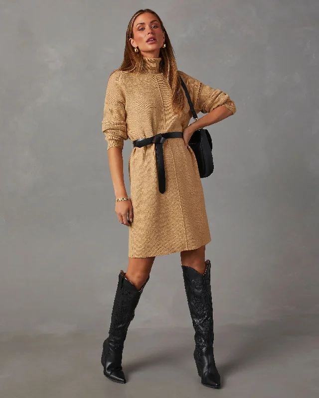 Marsella Tie Waist Mini Sweater Dress