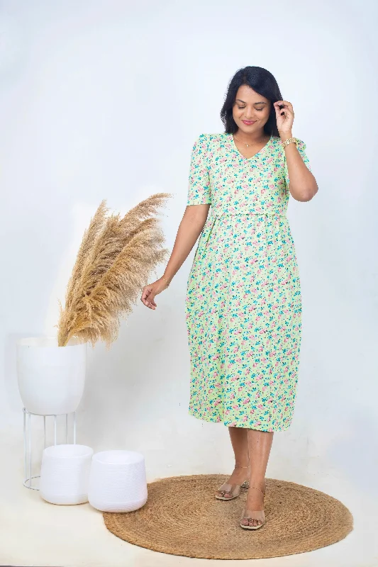 Midi pastel green Light Weight Dress