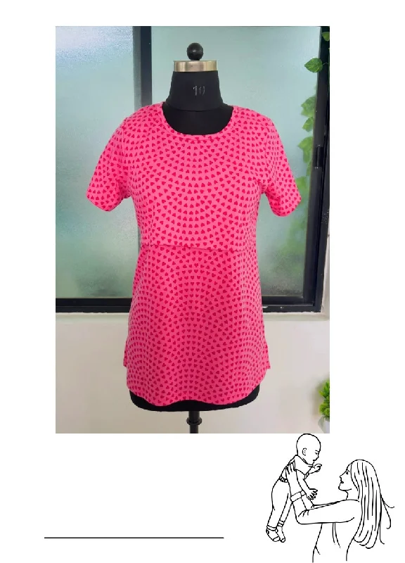 Pink Heart Maternity T shirt