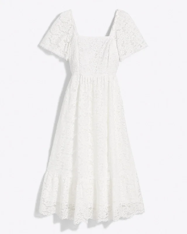 Short Sleeve Carrie Midi Dress in Lace