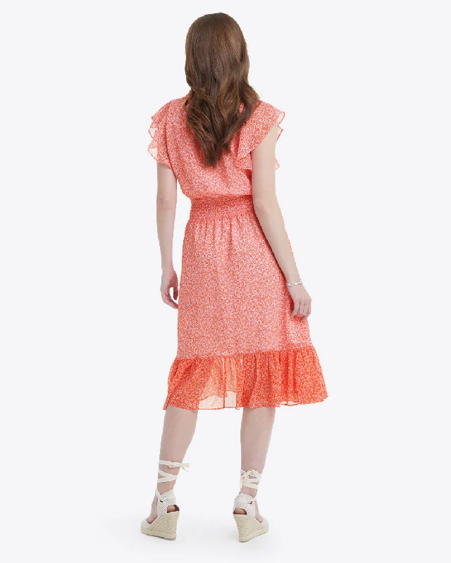 Tenille Dress in Tangerine Floral