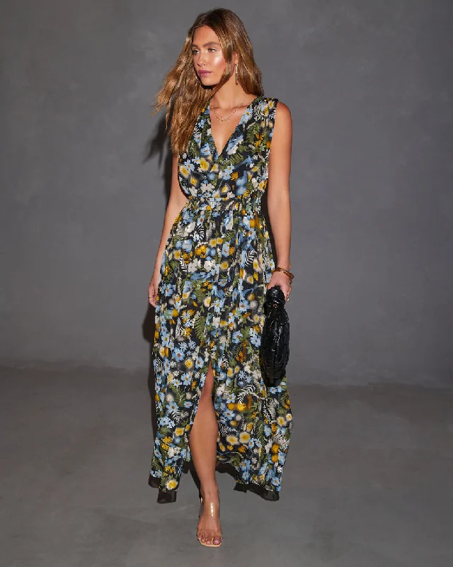 Yasmin Floral V-Neck Maxi Dress