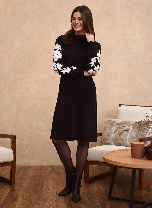 Floral Detail Sweater Dress