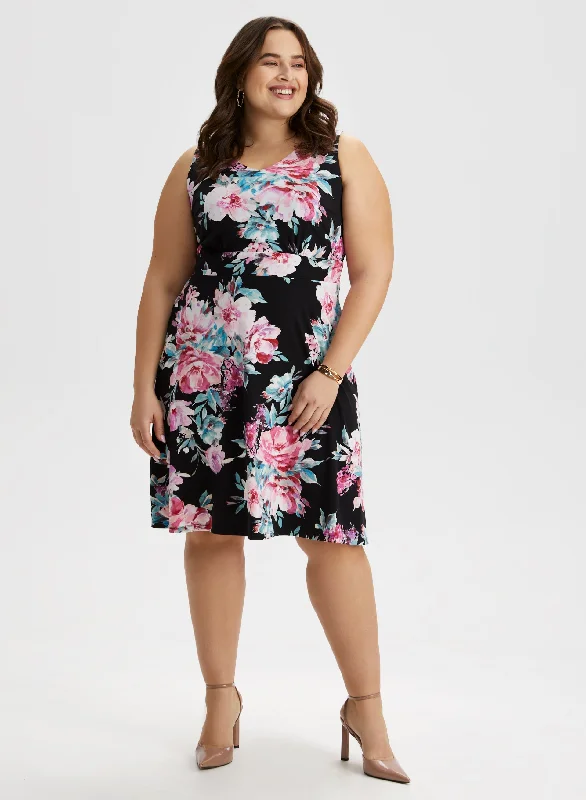 Floral Print Sleeveless Dress