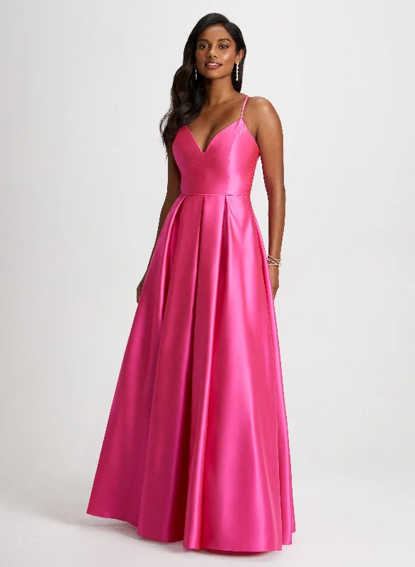 Satin Fit & Flare Ball Gown