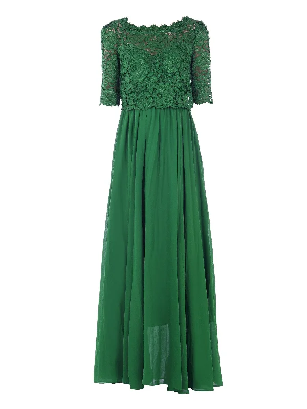 Wendy Lace Overlay Maxi Dress, Green