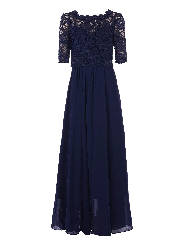 Wendy Lace Overlay Maxi Dress, Navy