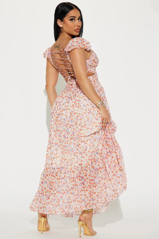 Amber Chiffon Maxi Dress - Pink/combo