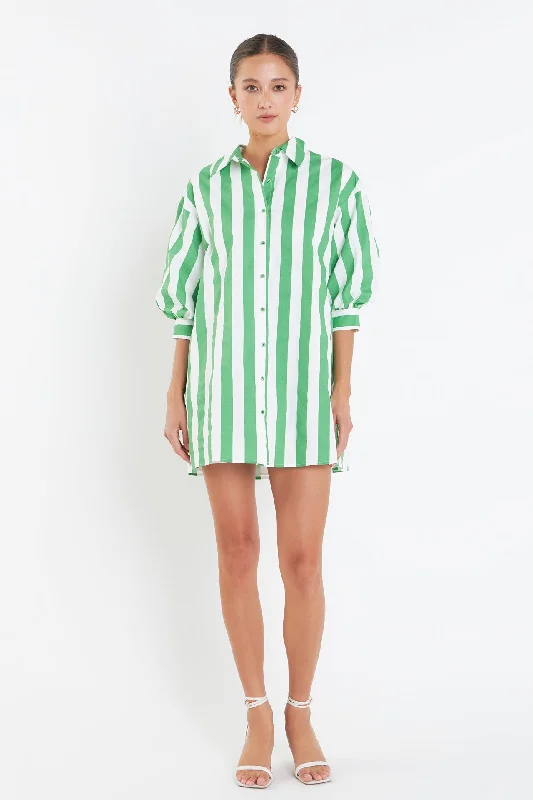 Big Stripe Shirt Dress