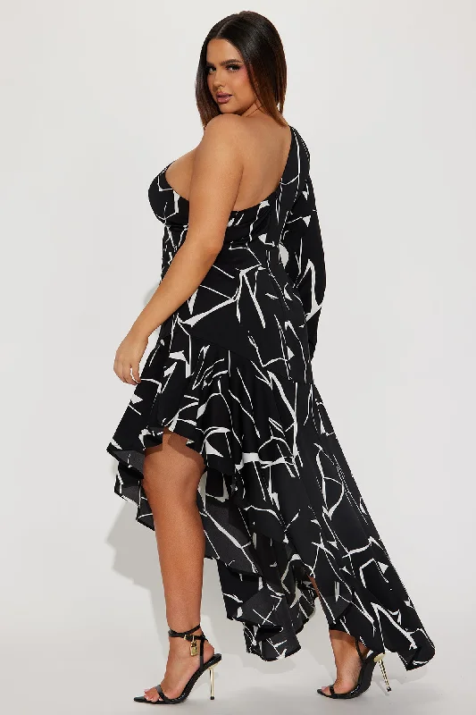 Briella One Shoulder Maxi Dress - Black