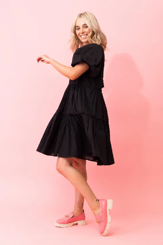 Brittany Cotton Dress Black