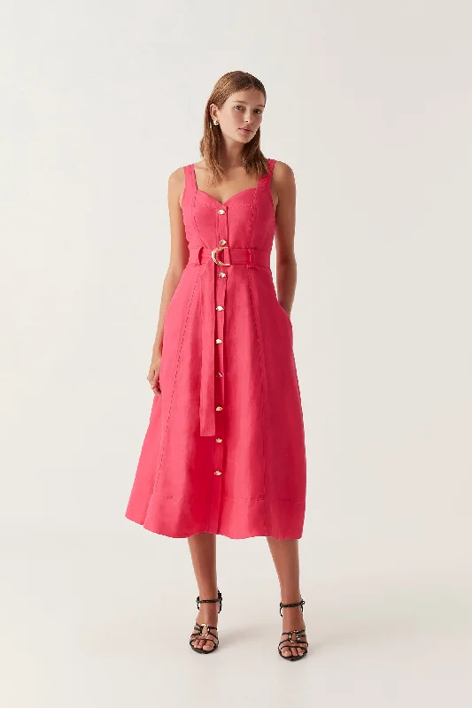 Clay Belted Midi Dress