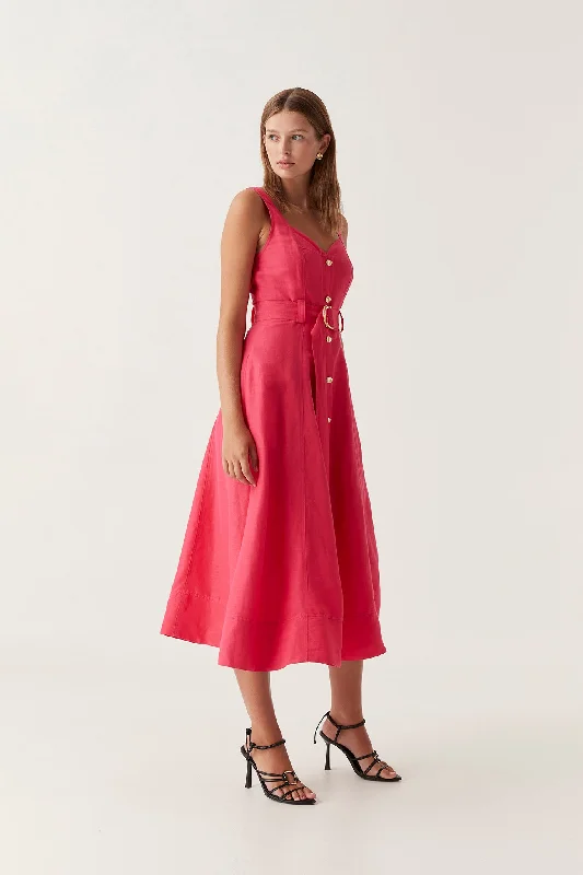 Clay Belted Midi Dress