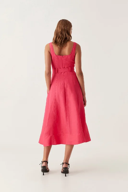 Clay Belted Midi Dress