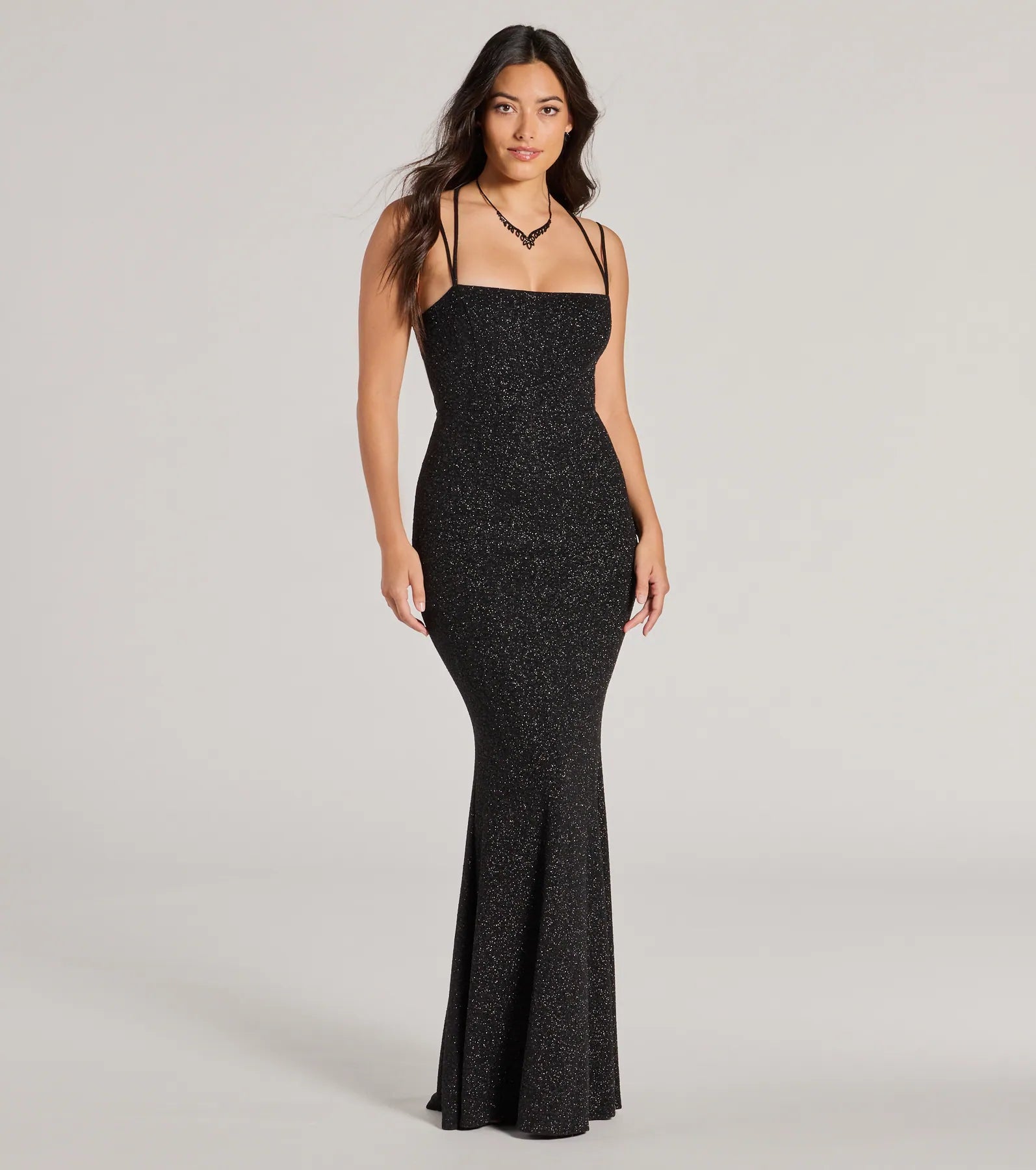 Jade Lace-Up Mermaid Glitter Formal Dress