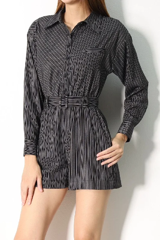 Jessica Pinstripe Romper