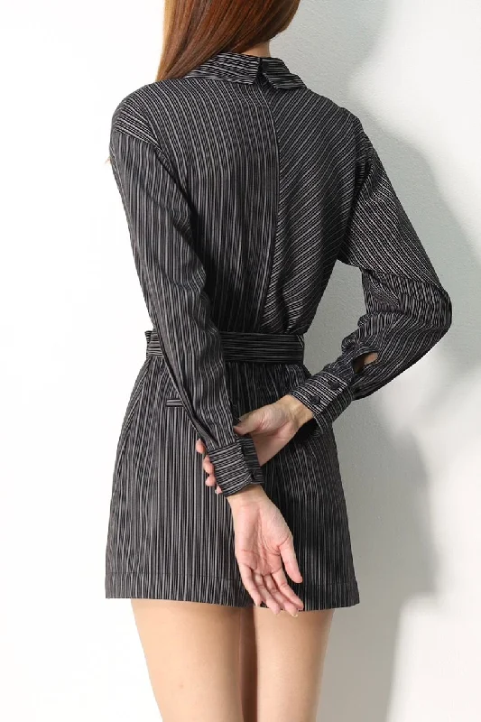 Jessica Pinstripe Romper