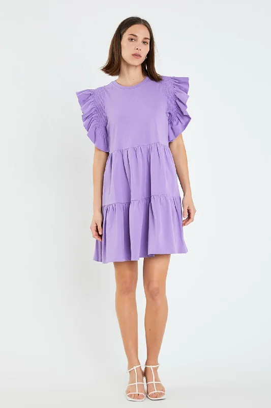 Knit Ruffled Mini Dress - Final Sale