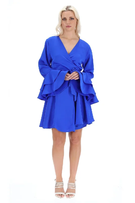 Oscar Wrap Dress Blue