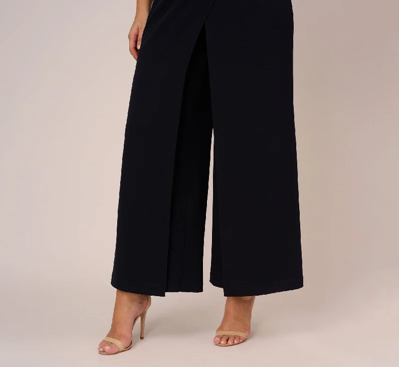 Plus Size Sleeveless Asymmetrical Jumpsuit In Midnight