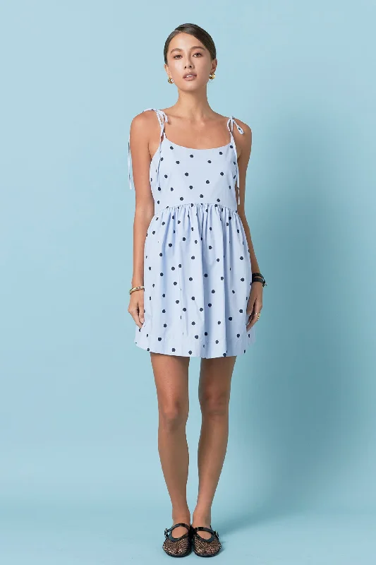 Polka Dot Sleeveless Mini Dress