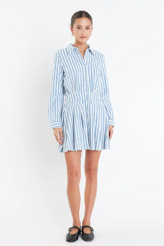 Stripe Collar Mini Dress