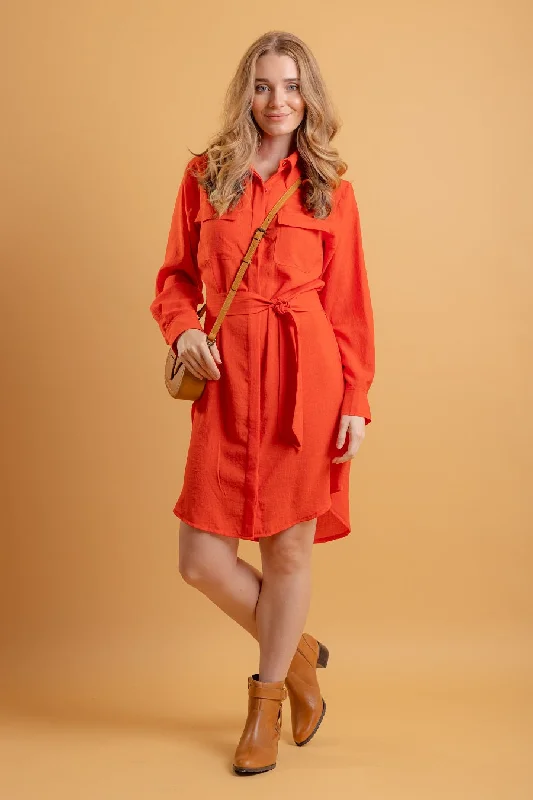 Tonya Shirt Dress Orange