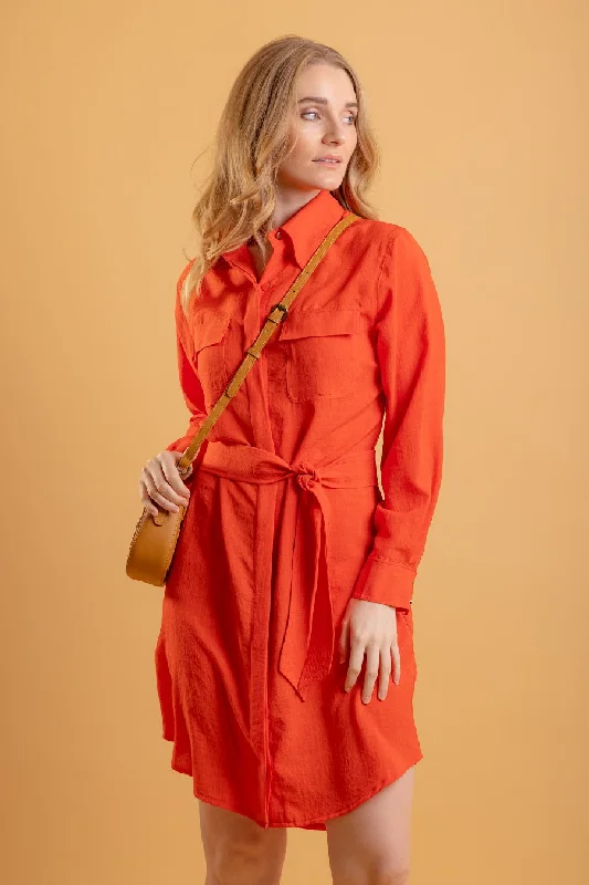 Tonya Shirt Dress Orange