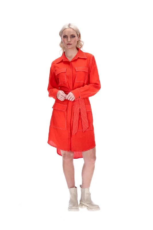 Tonya Shirt Dress Orange