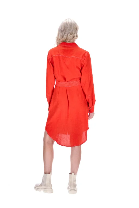 Tonya Shirt Dress Orange