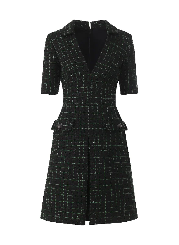 Sequin Tweed Matrix Dress